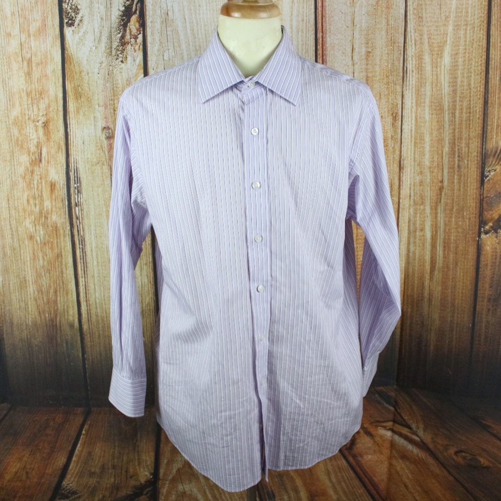 Michael Kors Mens Dress Shirt 17 32/33 Purple